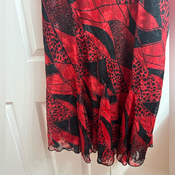Vintage glam Red and black silk midi dress size 20 Monaco collection - Picture 3 of 4